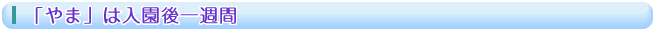「やま」は入園後一週間